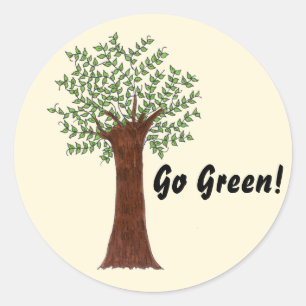 Sticker Rond Aller Arbre Vert