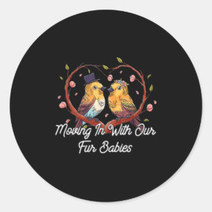Sticker Rond Aller avec nos quatre bébés Mariage lune de miel