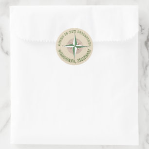Sticker Rond Aller dans de nouvelles directions Camping Compass