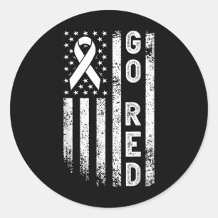 Sticker Rond Aller Rouge Pour Femmes American Heart Disease Moi
