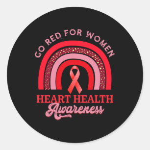 Sticker Rond Aller Rouge Pour Les Femmes Sensibilisation Santé 