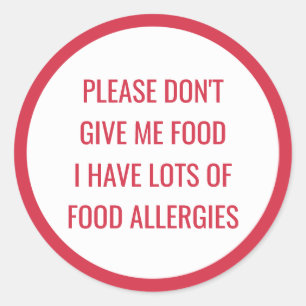 Sticker Rond Allergie alimentaire pour enfants S'il vous plaît