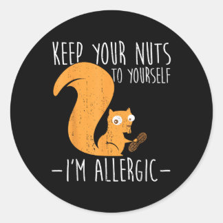 Sticker Rond Allergie Aux Noix I Écureuil Alimentation Allergie
