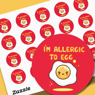 Sticker Rond Allergie aux oeufs allergie sensibilisation