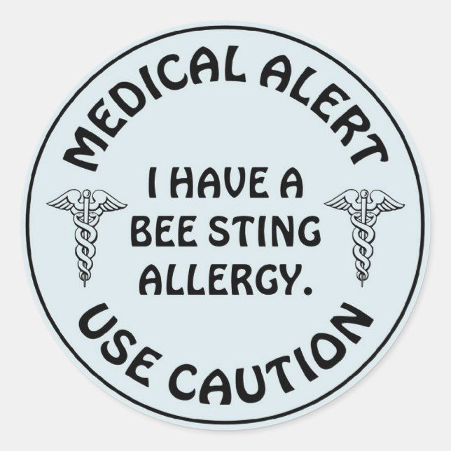 STICKER ROND ALLERGIE DE DÉPLACEMENT DES BEE (Devant)