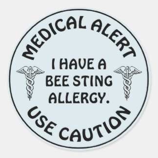 STICKER ROND ALLERGIE DE DÉPLACEMENT DES BEE
