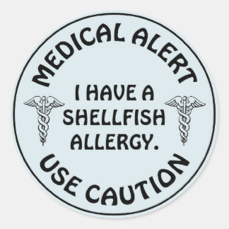 STICKER ROND ALLERGIE DES COQUILLES