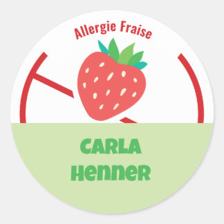 Sticker Rond Allergie Fraise