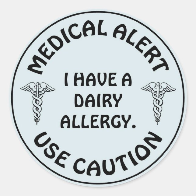 STICKER ROND ALLERGIE LAITIÈRE (Devant)