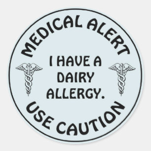 STICKER ROND ALLERGIE LAITIÈRE