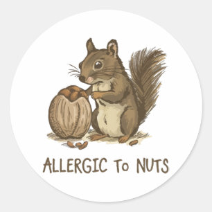 Sticker Rond Allergique aux noix