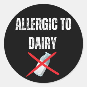 Sticker Rond Allergique aux produits laitiers