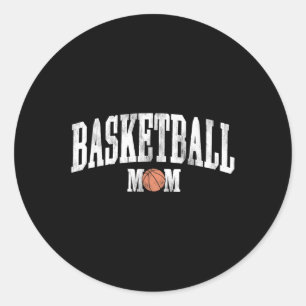 Sticker Rond Allez-y ! Basketball Maman Jour de jeu Sports amus