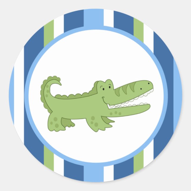 Sticker Rond Alligator Phoques d'enveloppe bleu/vert / Toppers  (Devant)