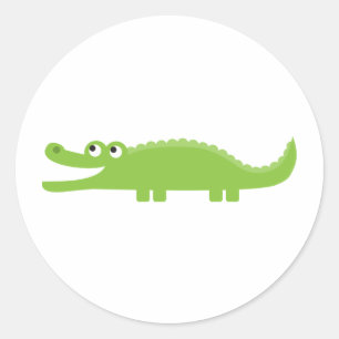 Sticker Rond Alligator vert