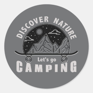 Sticker Rond Allons camper