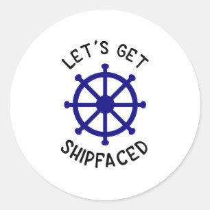 Sticker Rond Allons nous griser en mer, Nauticale