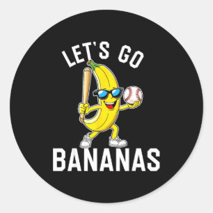Sticker Rond Allons-y banane