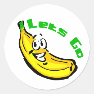 Sticker Rond Allons-y bananes