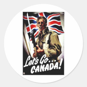 Sticker Rond Allons-y. Canada