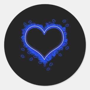 Sticker Rond Allumez-le bleu Autisme Coeur Puzzle Pièces Autism