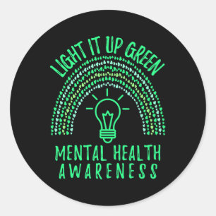 Sticker Rond Allumez-le sur la sensibilisation à la santé menta
