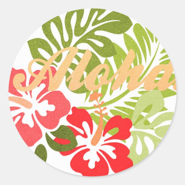 Sticker Rond Aloha Hibiscus (Devant)