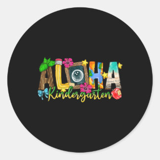 Sticker Rond Aloha Kindergarten Enseignant Vie Summer Beach Vac