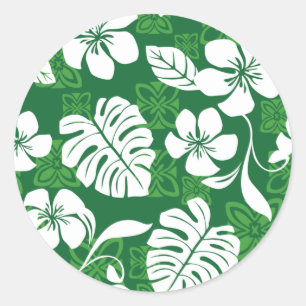 STICKER ROND ALOHA VENDREDI (VERT)