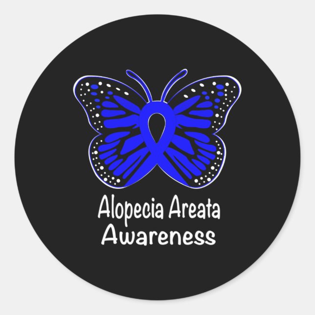 Sticker Rond Alopecia Areata Sensibilisation Guerrier Support B (Devant)