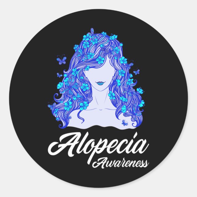 Sticker Rond Alopecia Guerrier Perte de cheveux Guerrier Alopec (Devant)