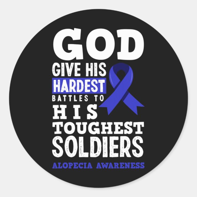 Sticker Rond Alopecia Sensibilisation Alopecia Guerrier (Devant)