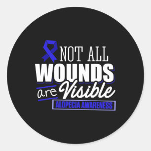 Sticker Rond Alopecia Sensibilisation Perte de cheveux Guerrier