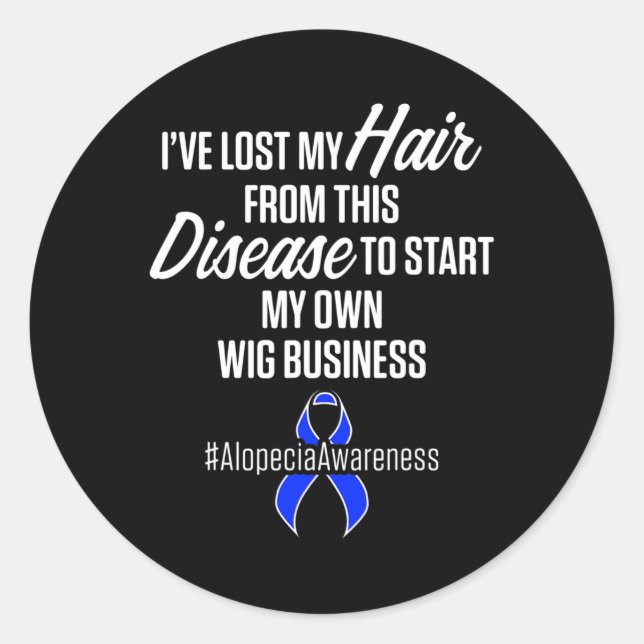 Sticker Rond Alopecia Sensibilisation Perte de cheveux Guerrier (Devant)