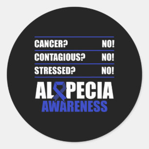 Sticker Rond Alopecia Sensibilisation Perte de cheveux Guerrier