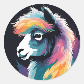 Sticker Rond Alpaca bouffant