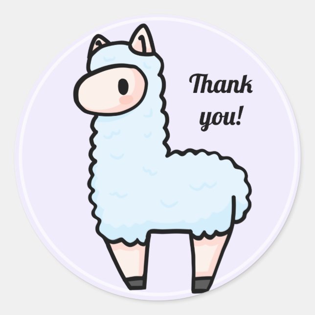 Sticker Rond Alpaca merci classique collant rond (Devant)