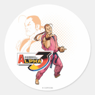 Sticker Rond Alpha 3 Dan de Street Fighter