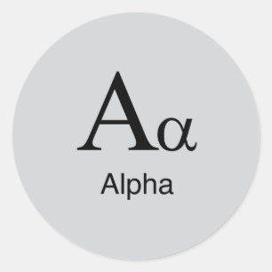 Sticker Rond Alpha alphabet grec
