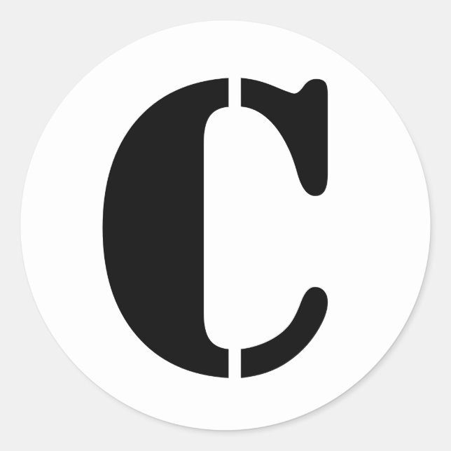 Sticker Rond Alphabet au crayon par lettre Janz C Blanc (Devant)