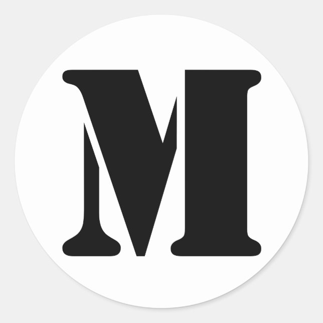 Sticker Rond Alphabet au crayon par lettre Janz M Blanc (Devant)