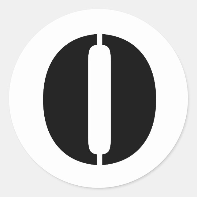 Sticker Rond Alphabet au crayon par Lettre Janz O Blanc (Devant)