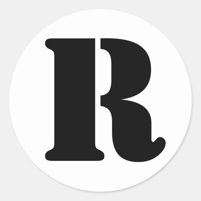 Sticker Rond Alphabet au crayon par lettre Janz R Blanc (Devant)