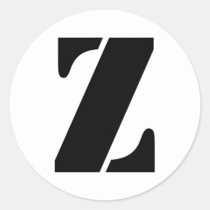 Sticker Rond Alphabet au crayon par lettre Janz Z Blanc