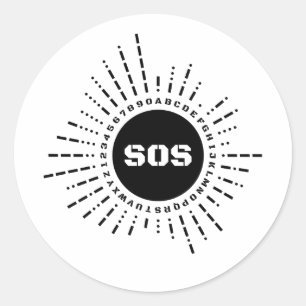 Sticker Rond Alphabet de code Morse SOS