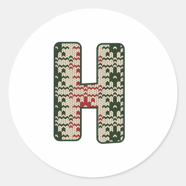 Sticker Rond Alphabet de Noël (8) (Devant)