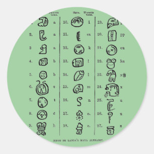 Sticker Rond Alphabet maya