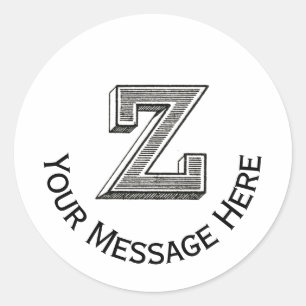 Sticker Rond Alphabet personnalisé z