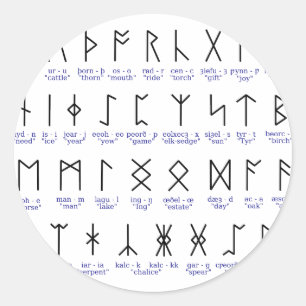 Sticker Rond Alphabet runique