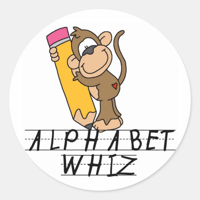 Sticker Rond Alphabet Whiz (Devant)